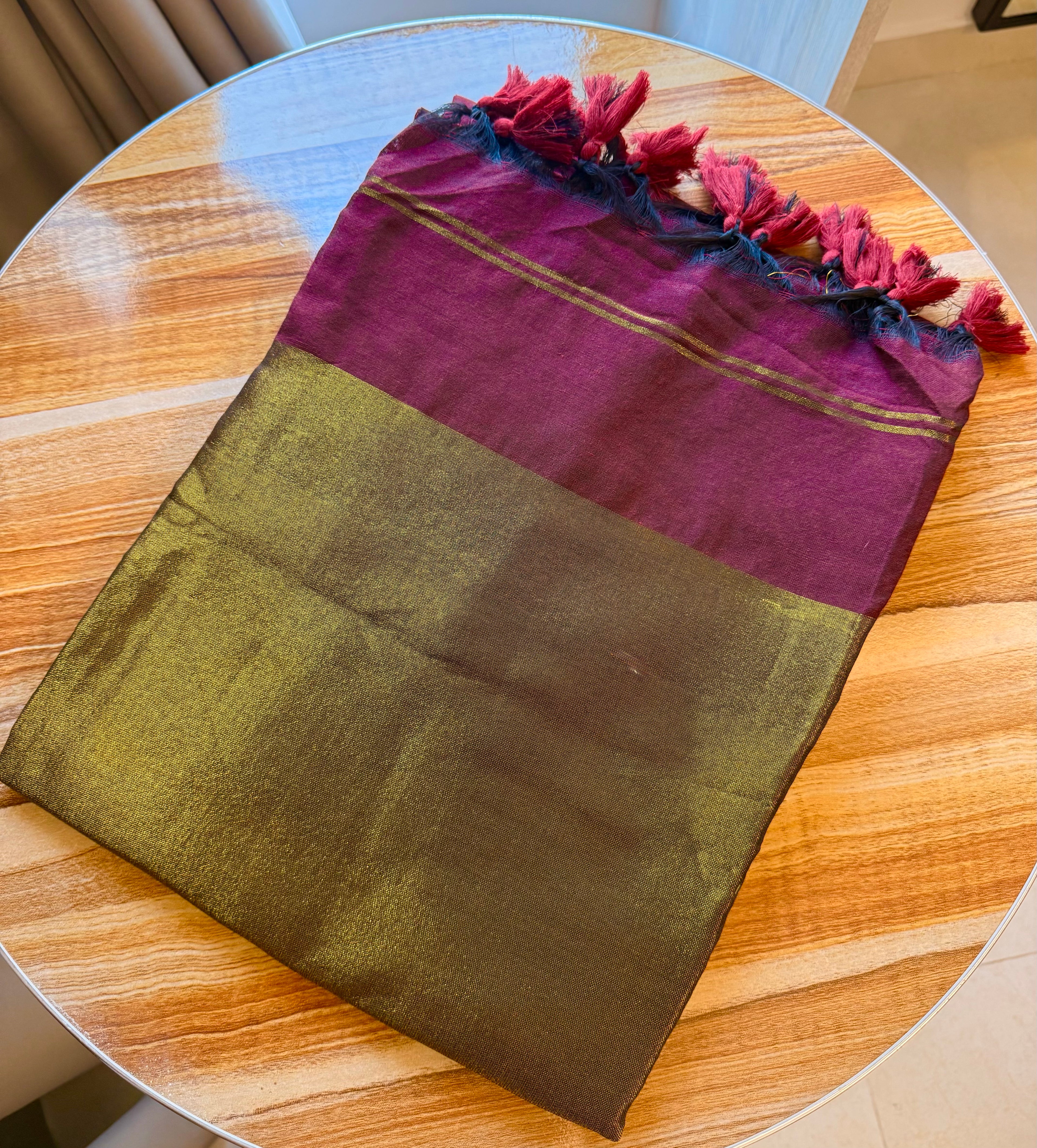 Nayanthara Saree Maroon With Blouse