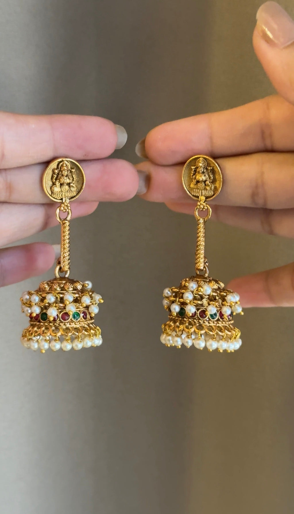 Spring drop Pearl Jhumka