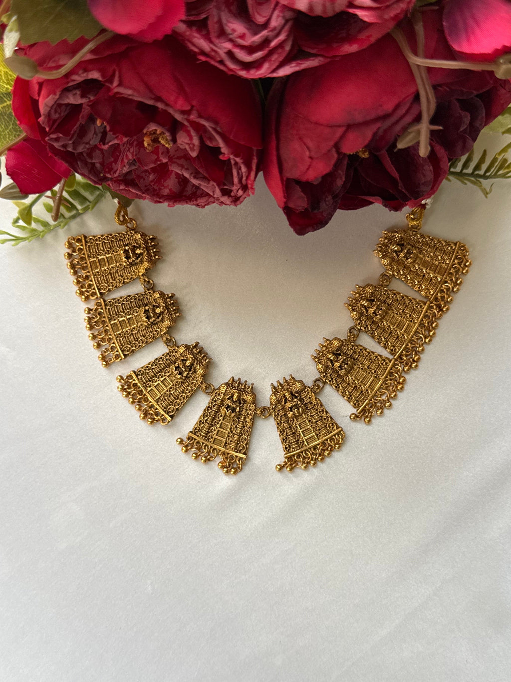Meenakari Kovil Necklace with Earrings