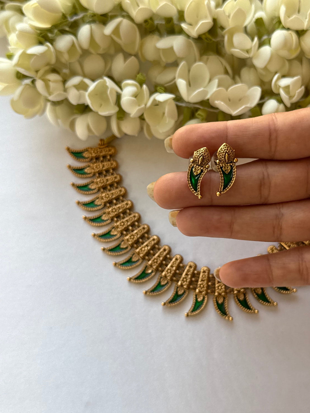 Green Mango Necklace with Earrings