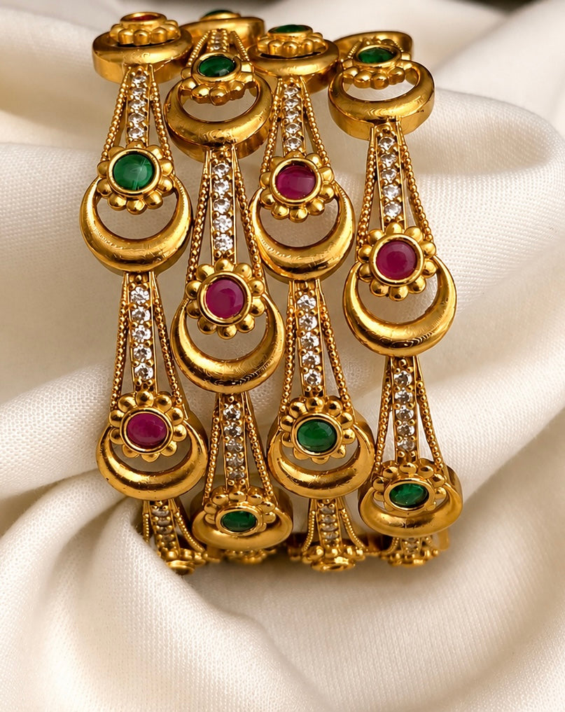 AD stone Multi Bangle (Pair of 2). Size 2*6