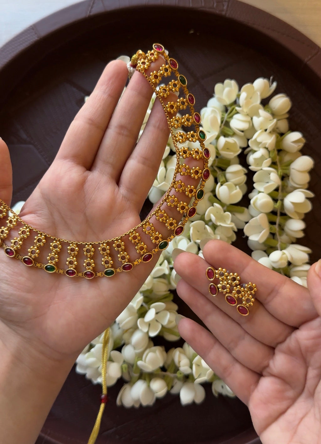 Non Idol Multi color Necklace with Earrings