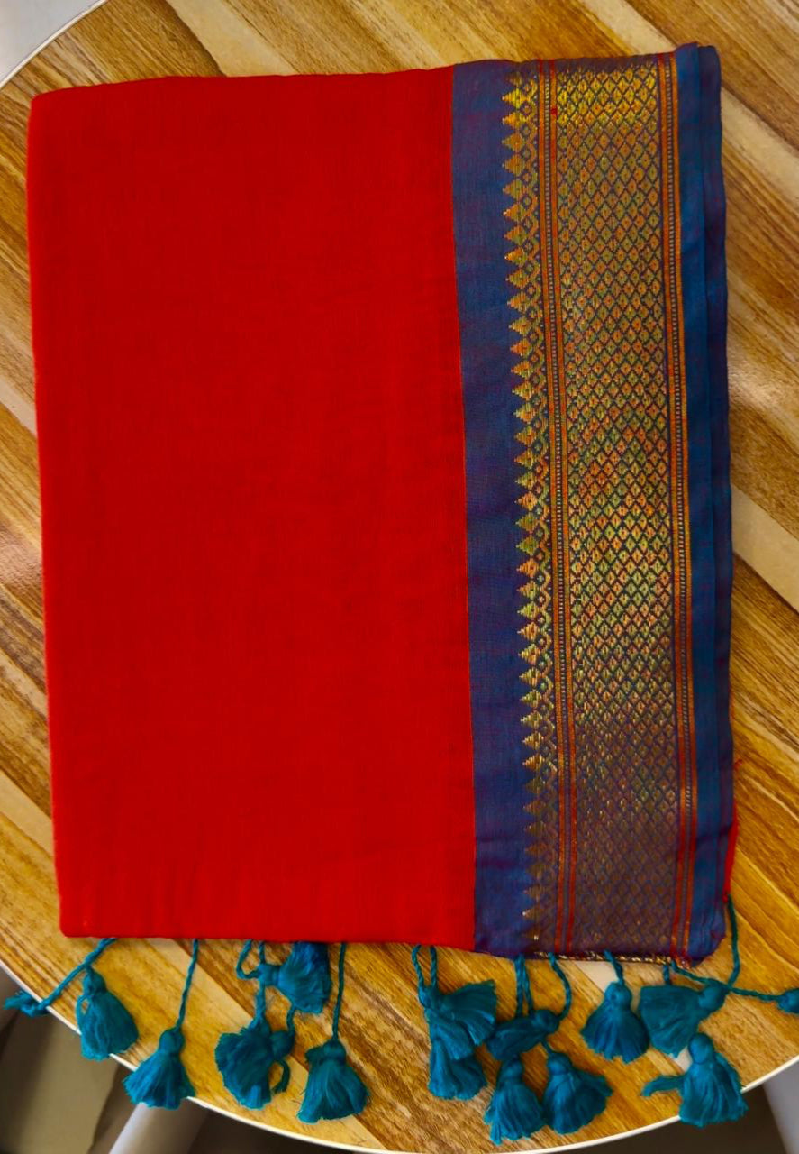 KAVYA  120 COUNT MUL COTTON SAREE