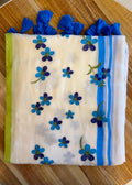 BLUE  PETAL 120 COUNT MULCOTTON SAREE