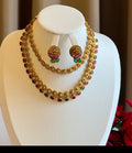 Double Layer Kemp Necklace With Earrings