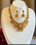 Nithya Nagas Gold Necklace With Earrings