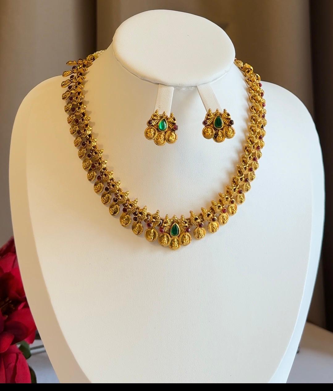 Chettinad Coin Necklace With Earrings