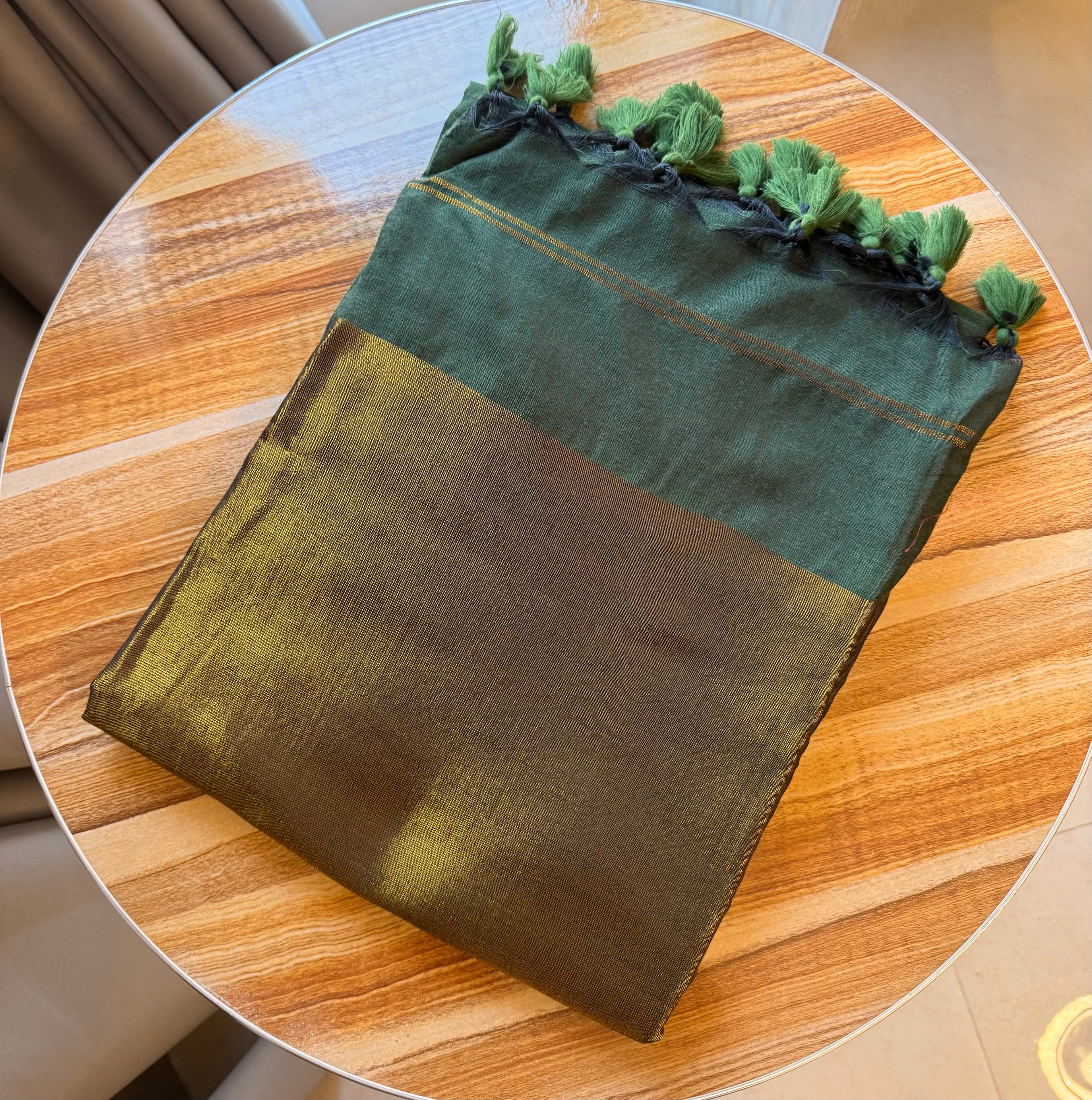 Nayanthara Saree Green With Blouse