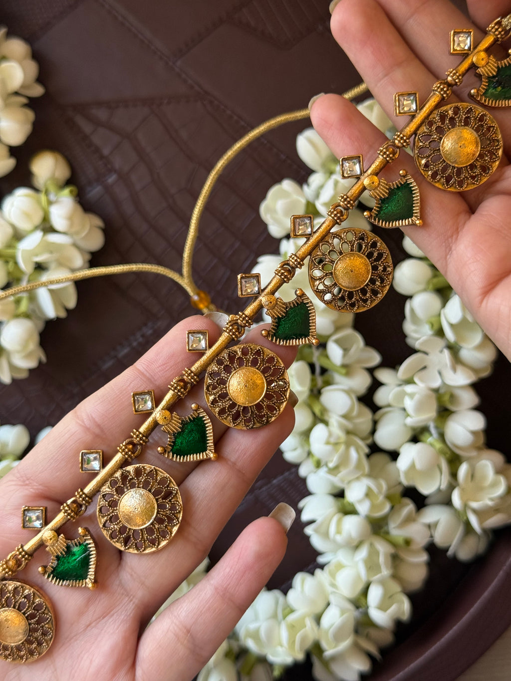 Non Idol Green color Necklace with Earrings