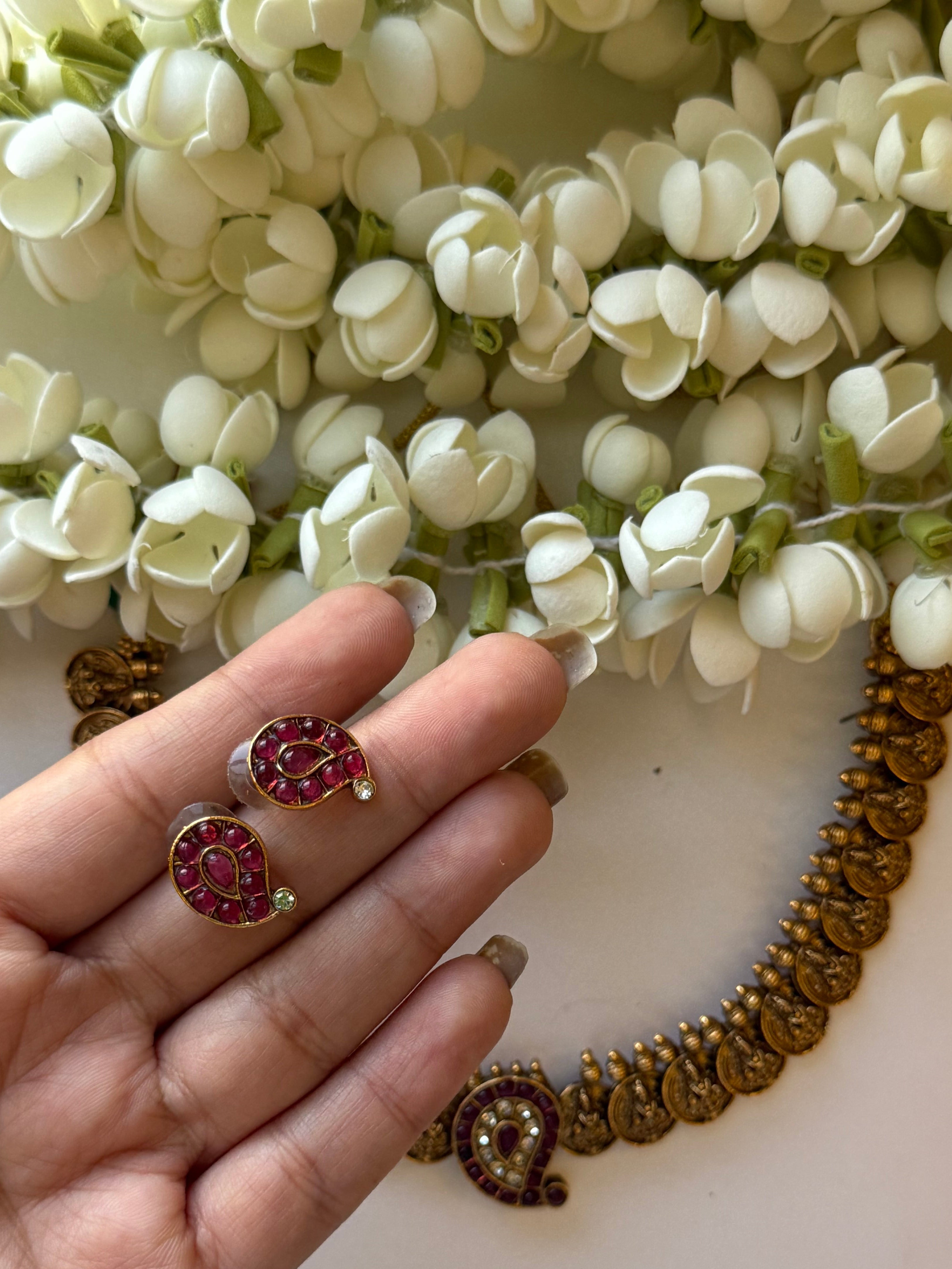 Antique Mango Kemp Coin Necklace with Earrings