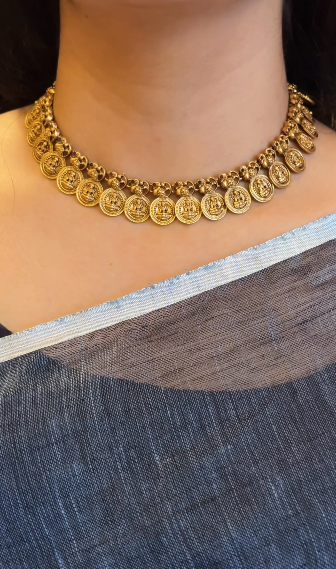 Peacock Coin Necklace with Earrings