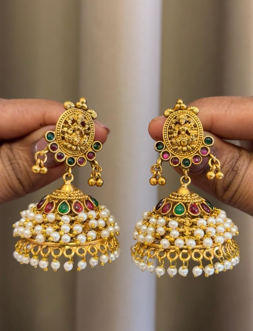 Subadra Peral Multi Stone Bridal Jhumuka