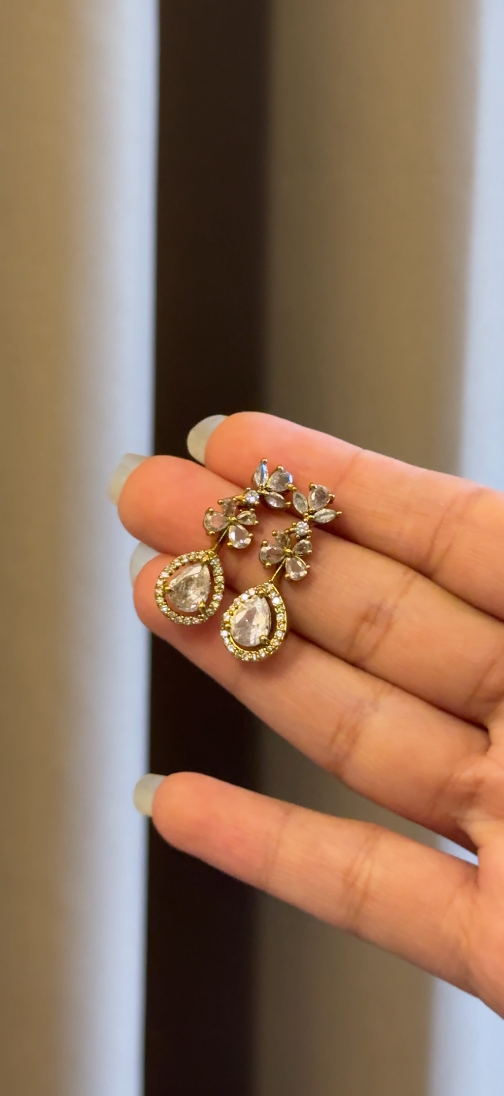 Double Layer AD stone Necklace With Earrings