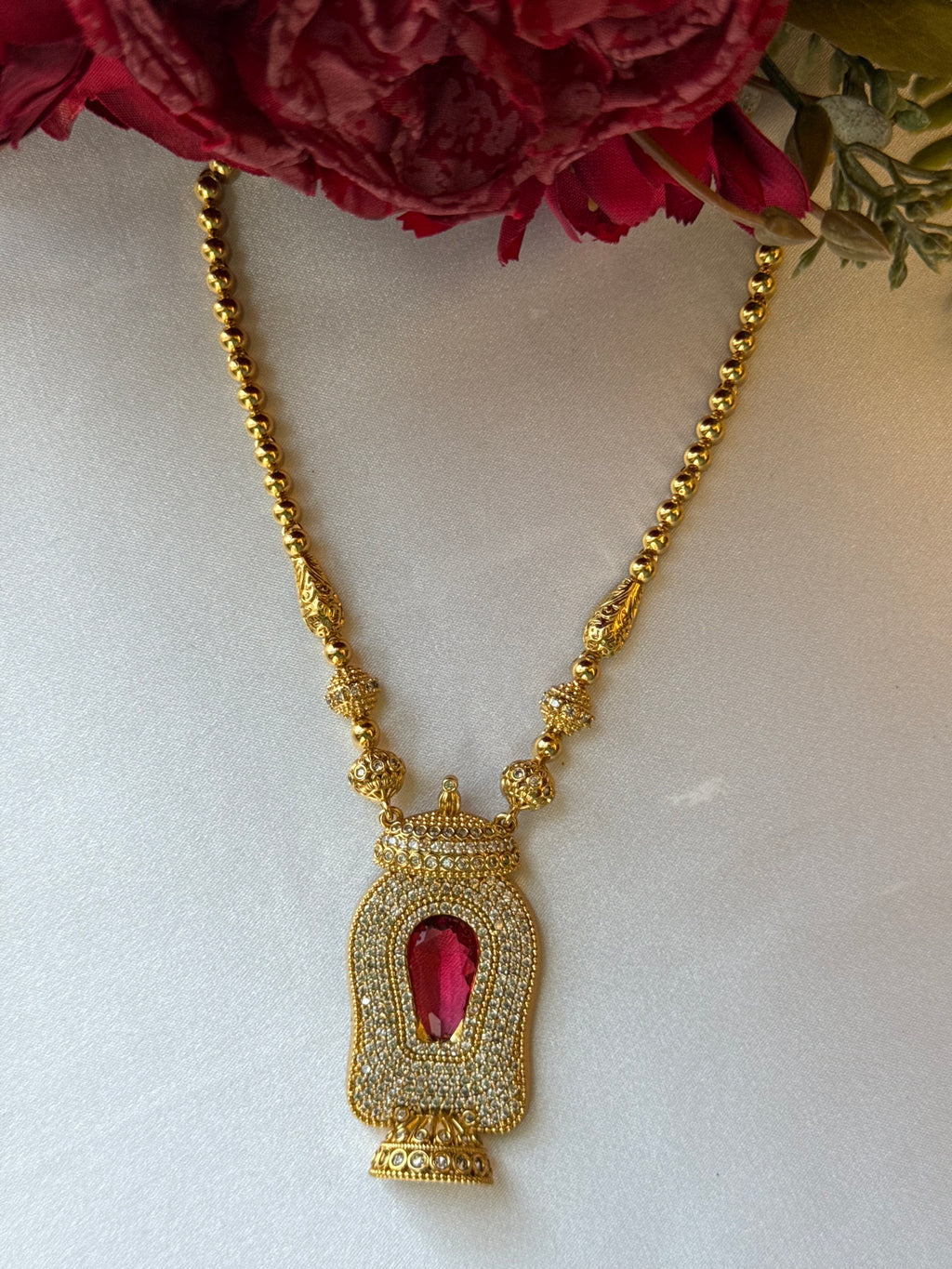 Ad Stone Ruby With Jhumka