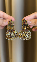 Antique Pearl Heavy Jhumka