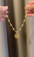 Floral Diamond stone Necklace with Earrings