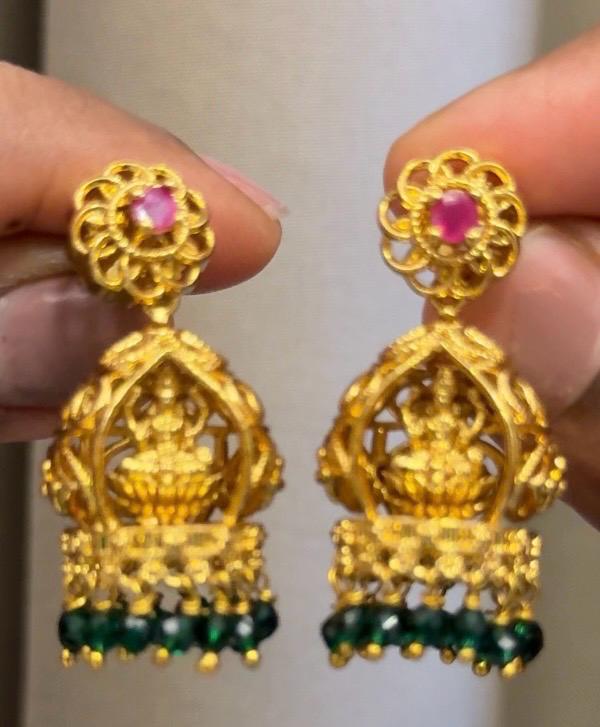 Thuvani Green Jhumka Small