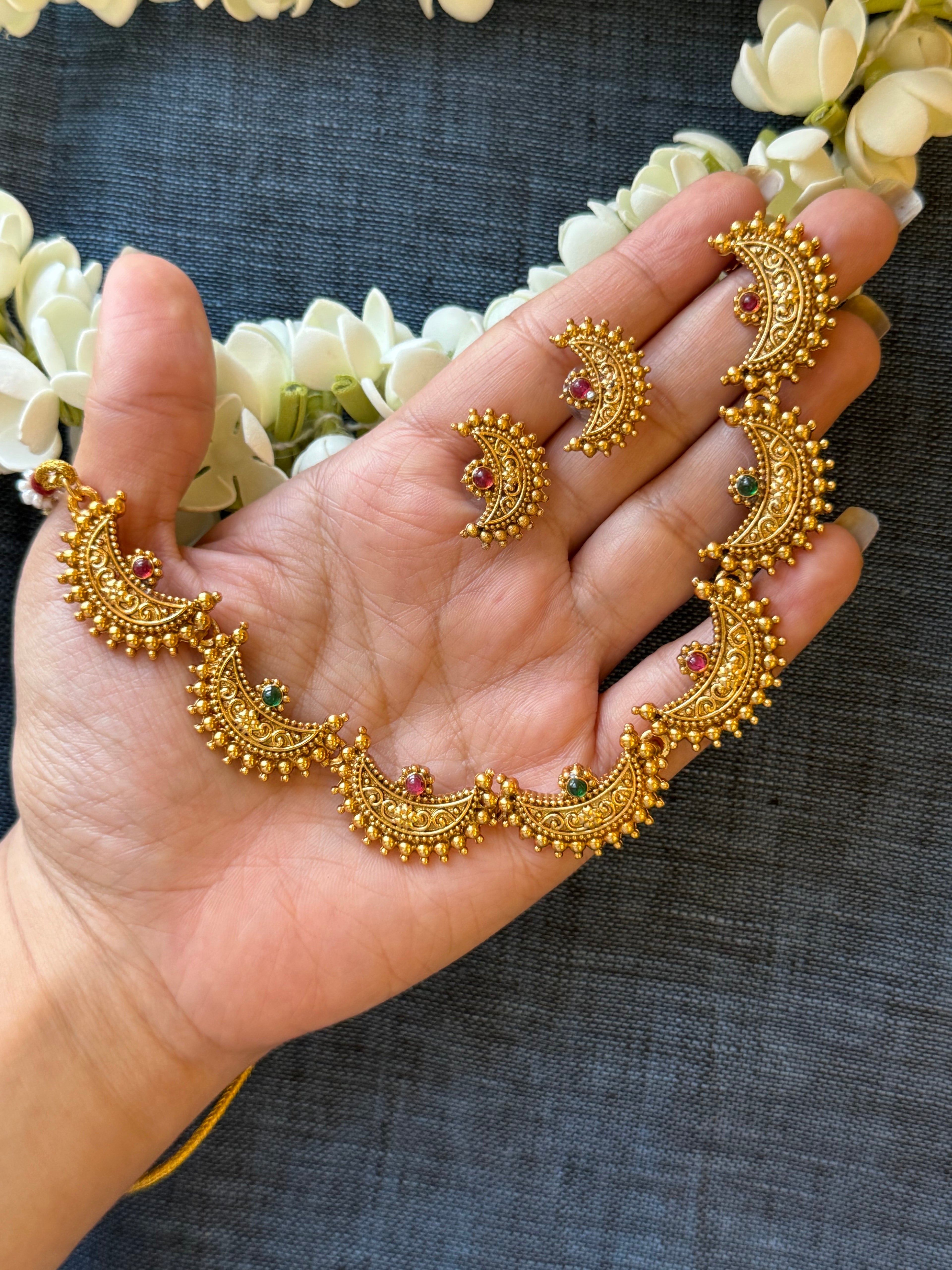 Chandra Necklace with Earrings
