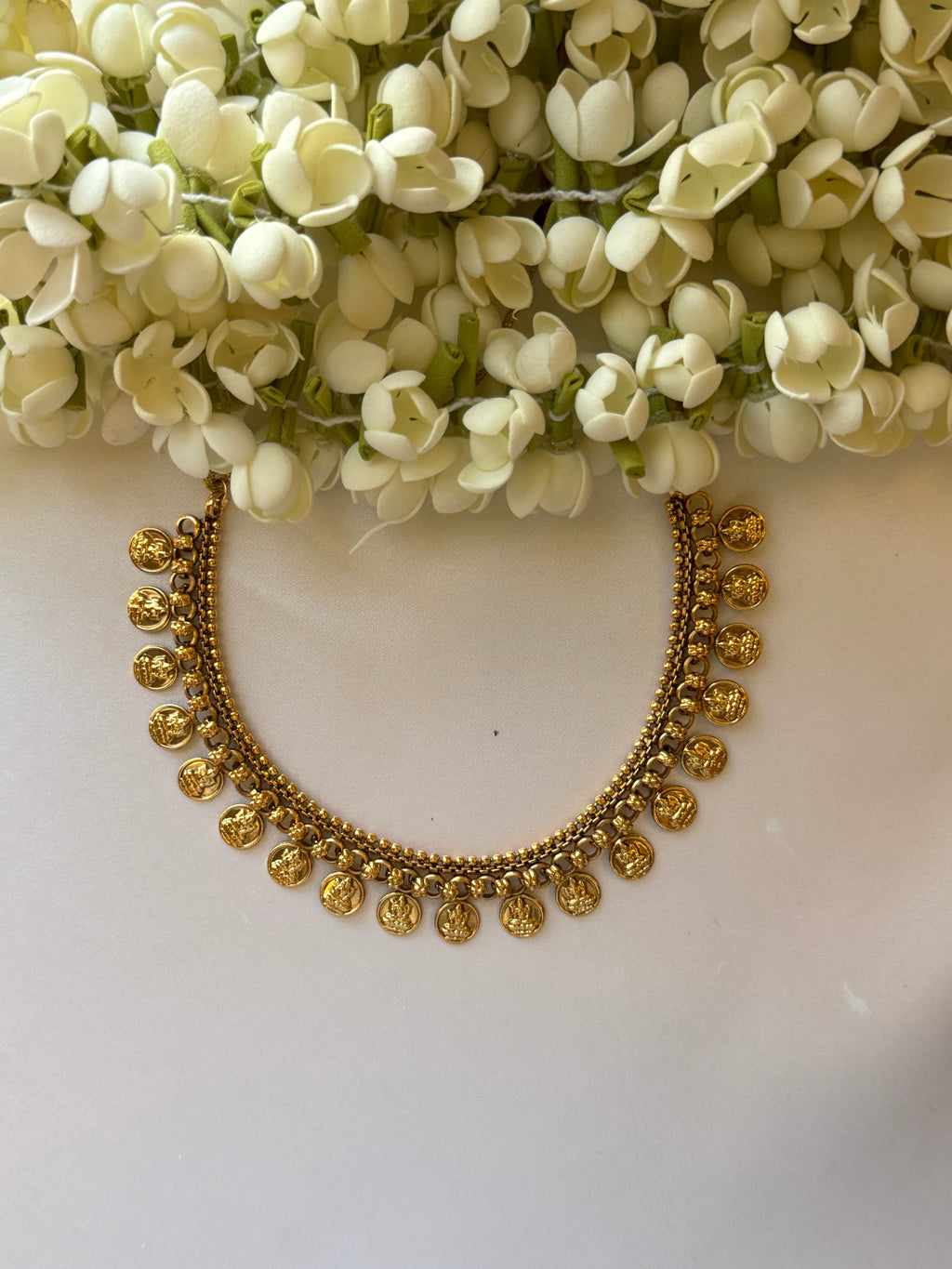 Simple coin Necklace with Earrings