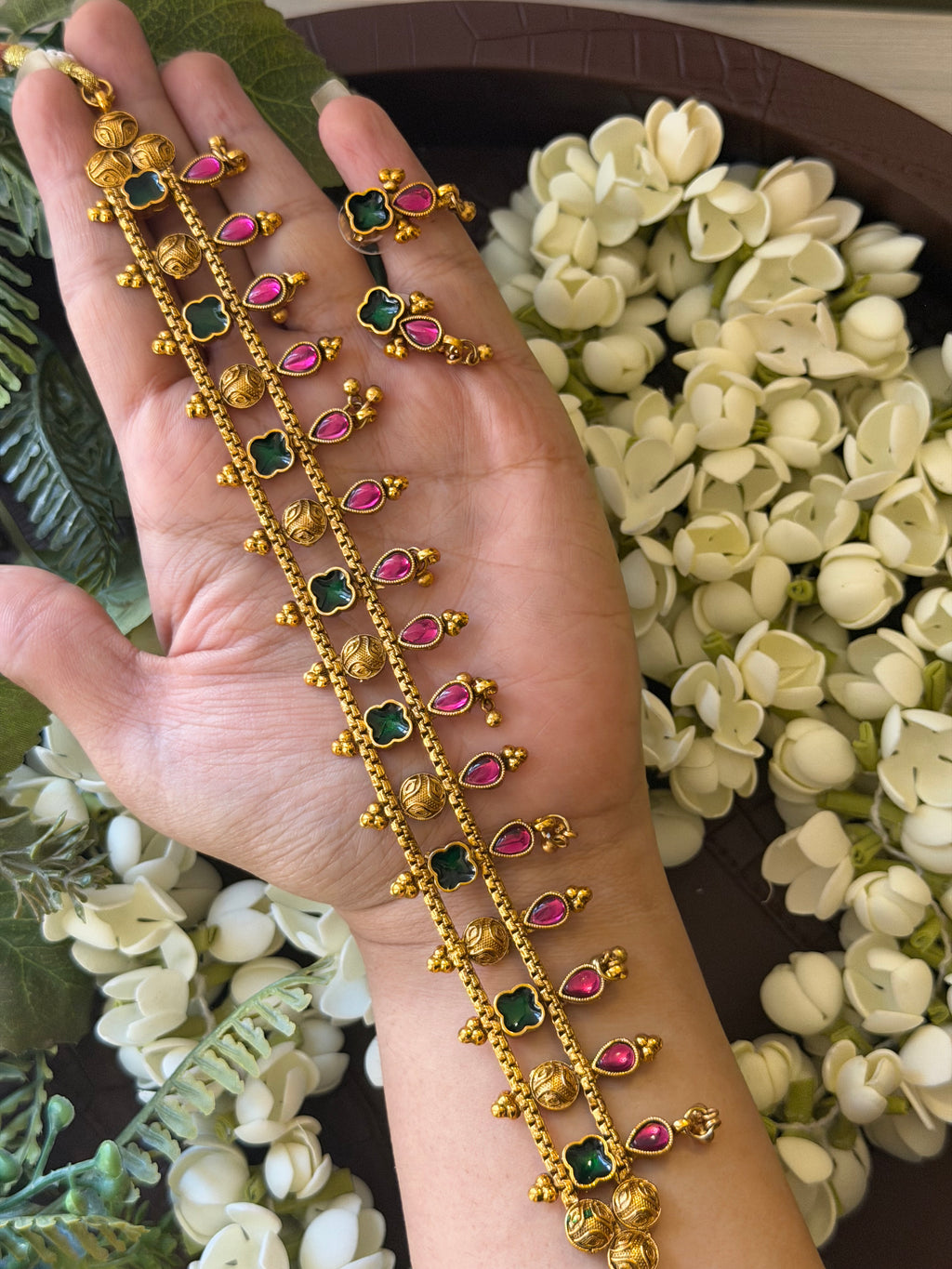 Multi Palakka Choker with Earrings