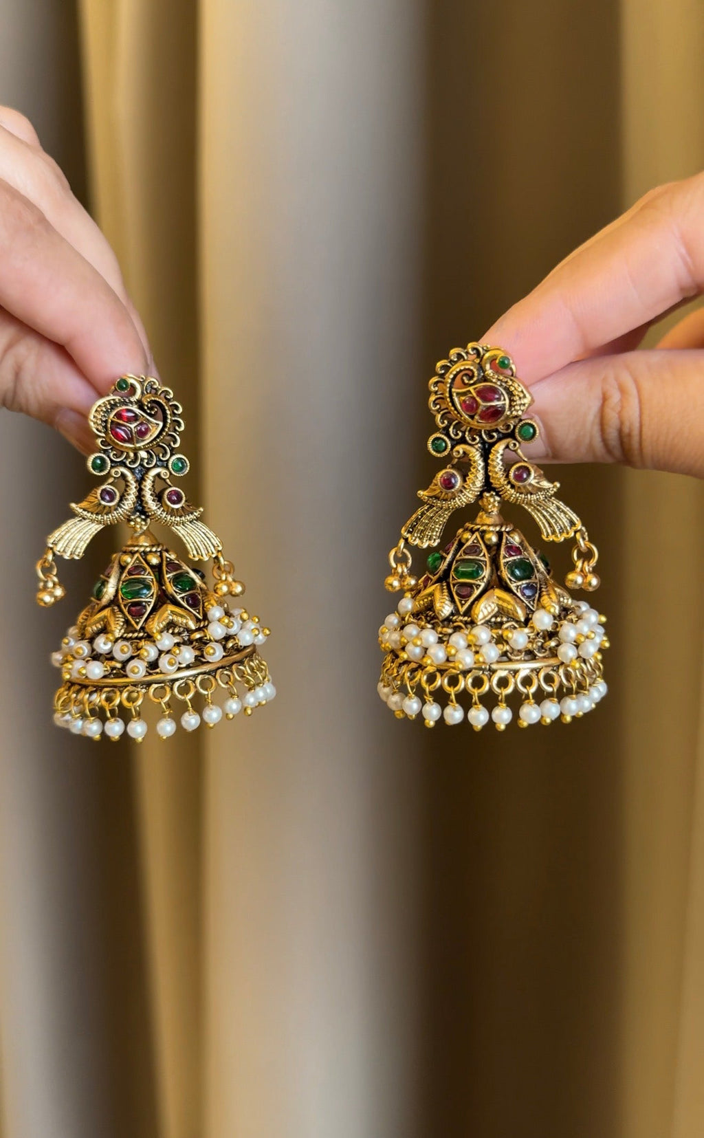 Antique heavy work Jhumka
