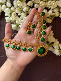 Green Palakka Necklace with Earrings