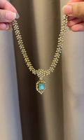 Turquoise stone Necklace with Earrings