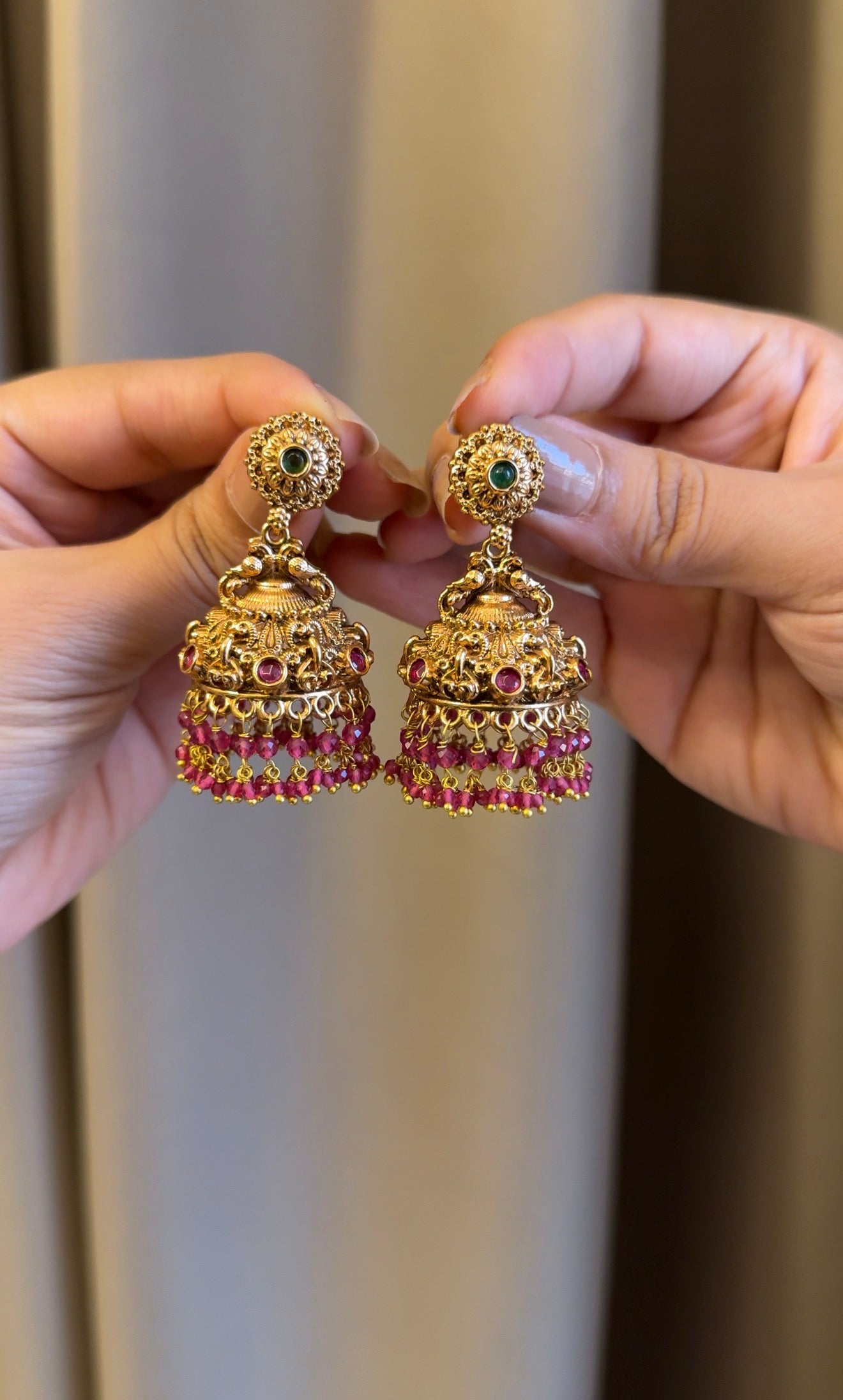 Pink pearl Pretty Jhumka