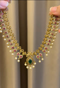 Ruby Emerald Premium Necklace with Earrings