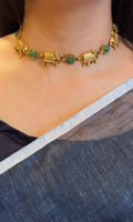 Green Elephant Choker with Studs