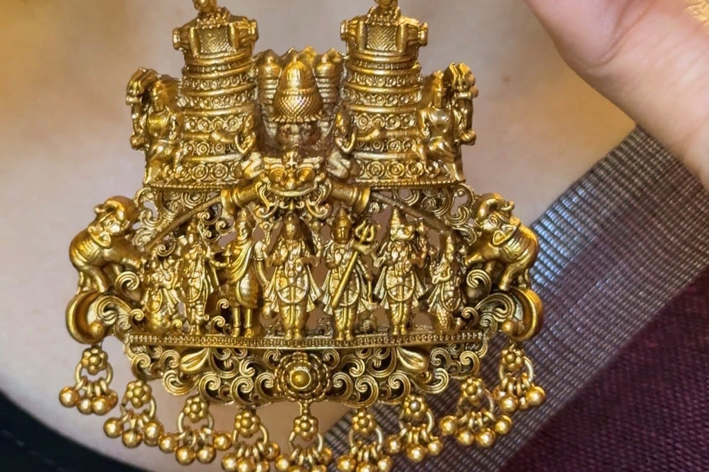 Premium Temple Haram with Jhumka