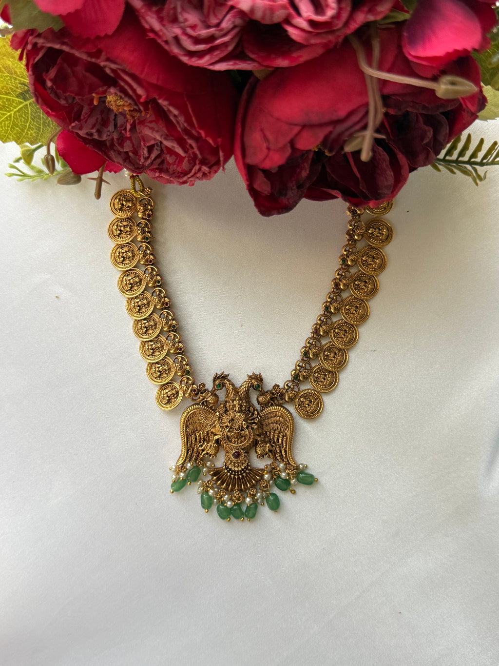 Green Stone Nagas with Earrings