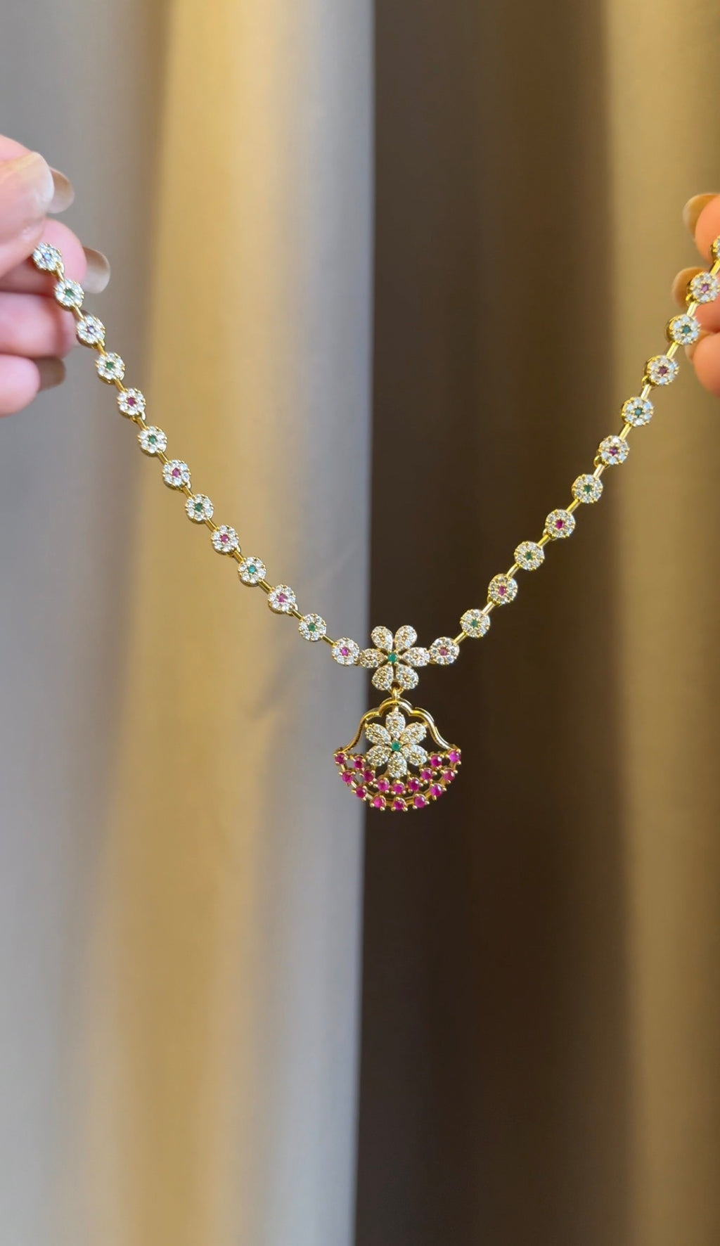 Diana Diamond Necklace with Earrings