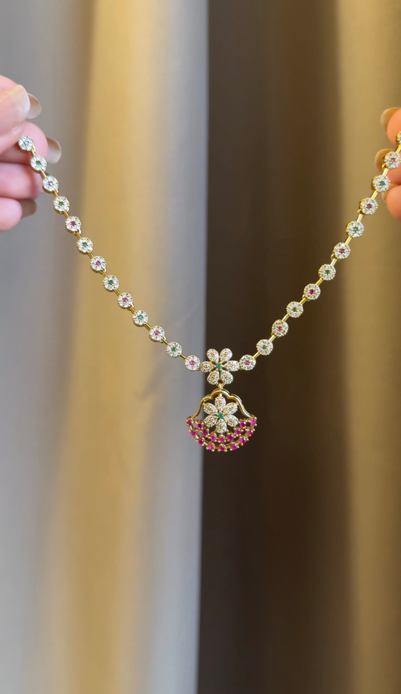 Diana Diamond Necklace with Earrings