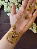 Non Idol Ruby Stone Necklace with Earrings