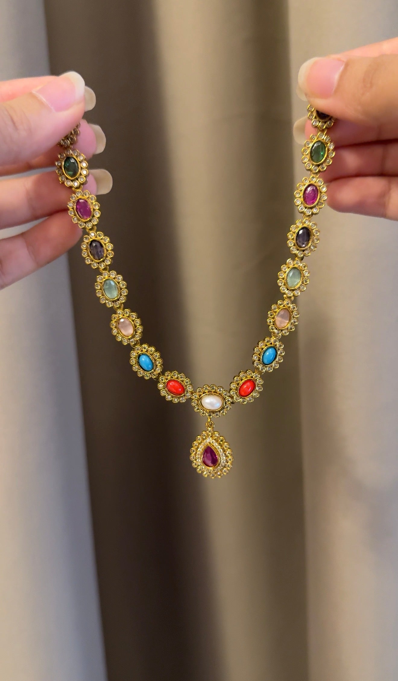 Pearl Multi Necklace with Earrings