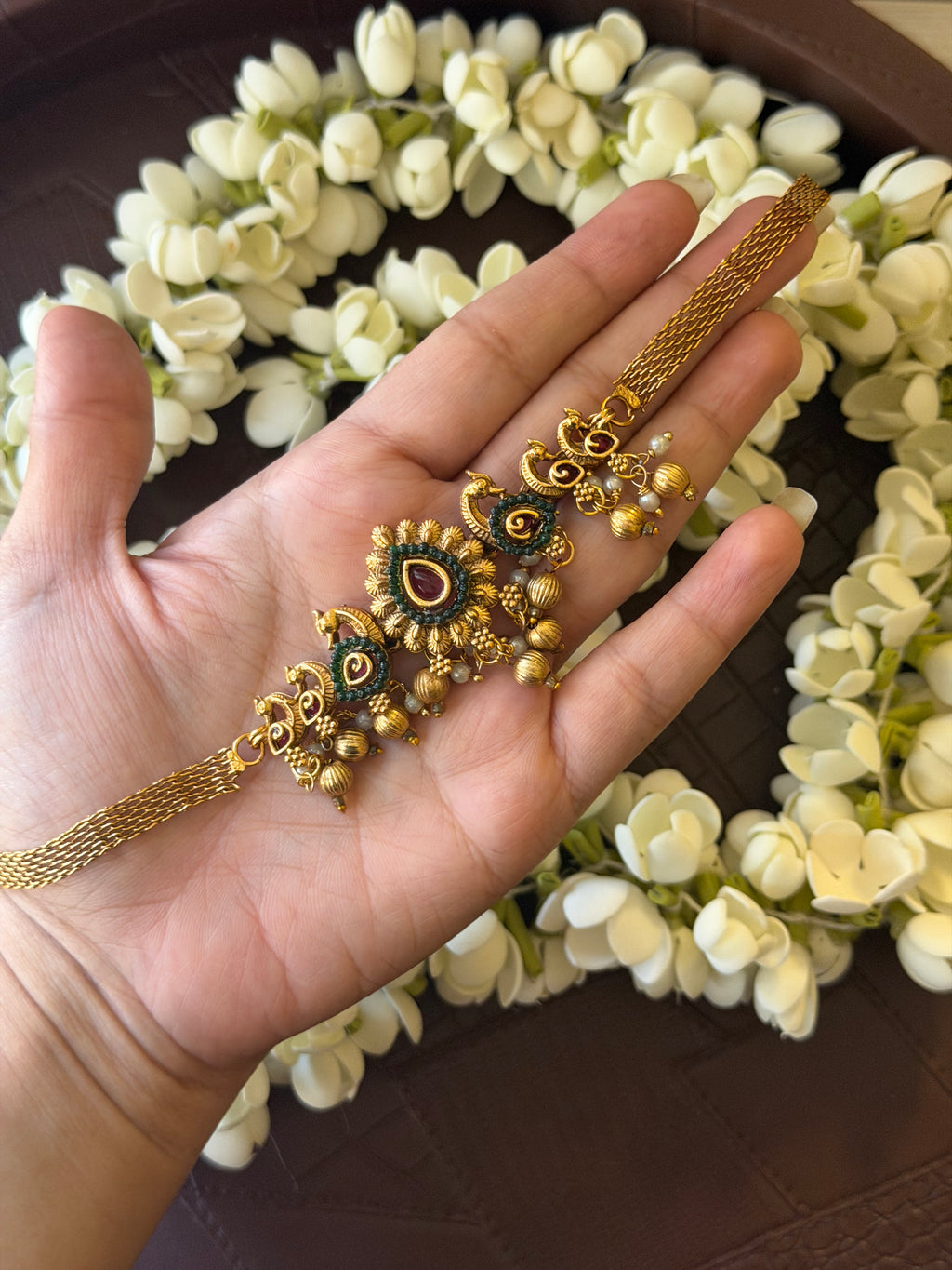 Flower Gold choker Jhumka