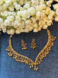 Golden Bead Hasli with Earrings