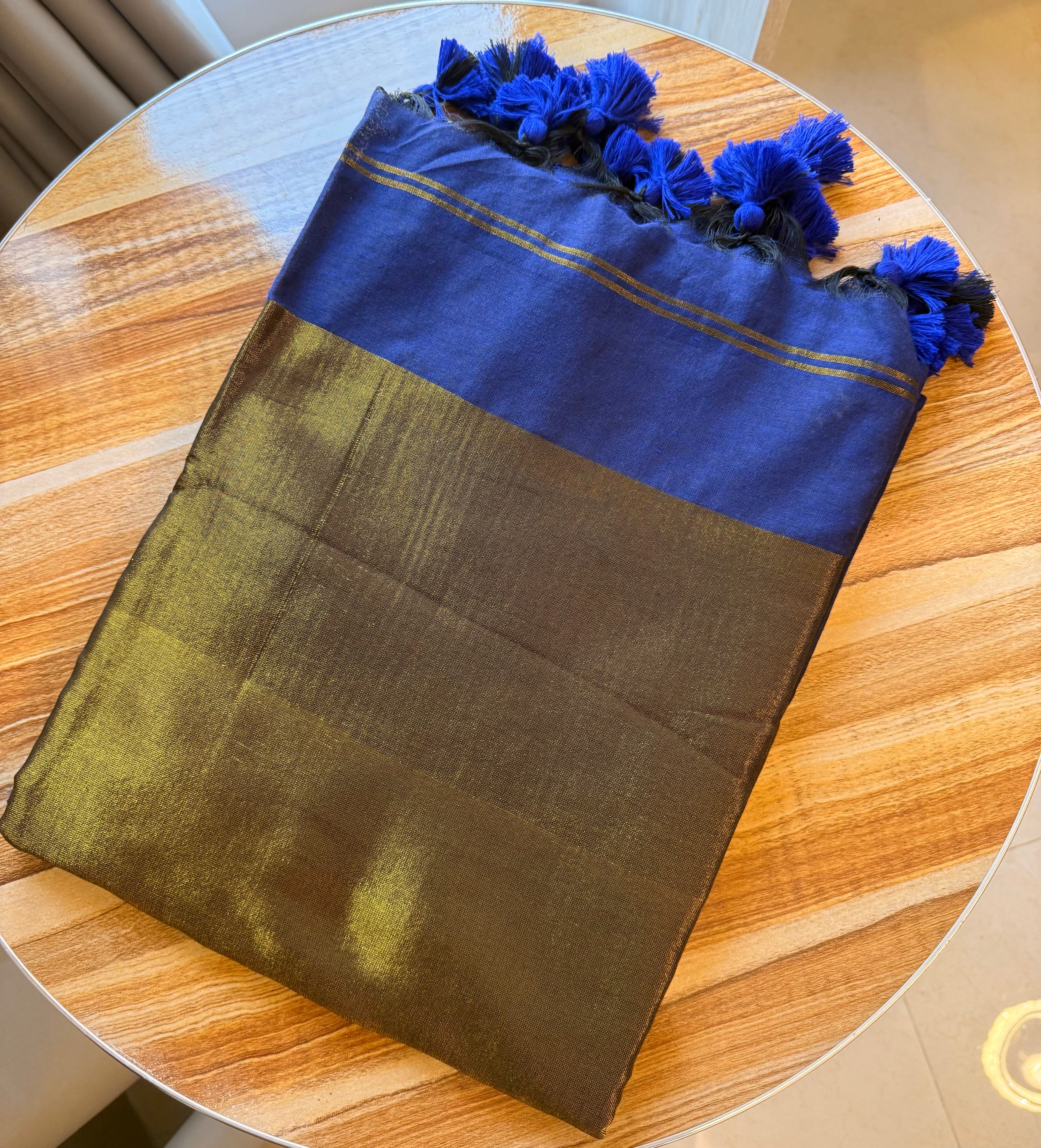 Viral Nayanthara Saree Blue with Blouse