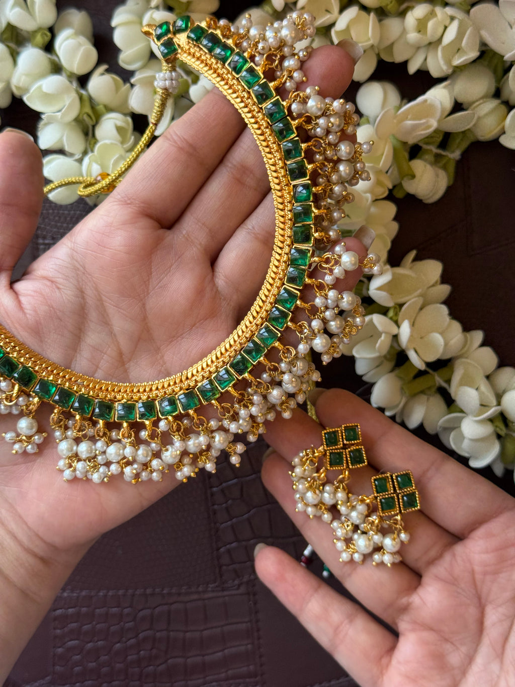 Double Sided Necklace with 2 Pair of Earrings