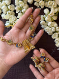 Temple Necklace with Jhumka