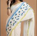 BLUE  PETAL 120 COUNT MULCOTTON SAREE