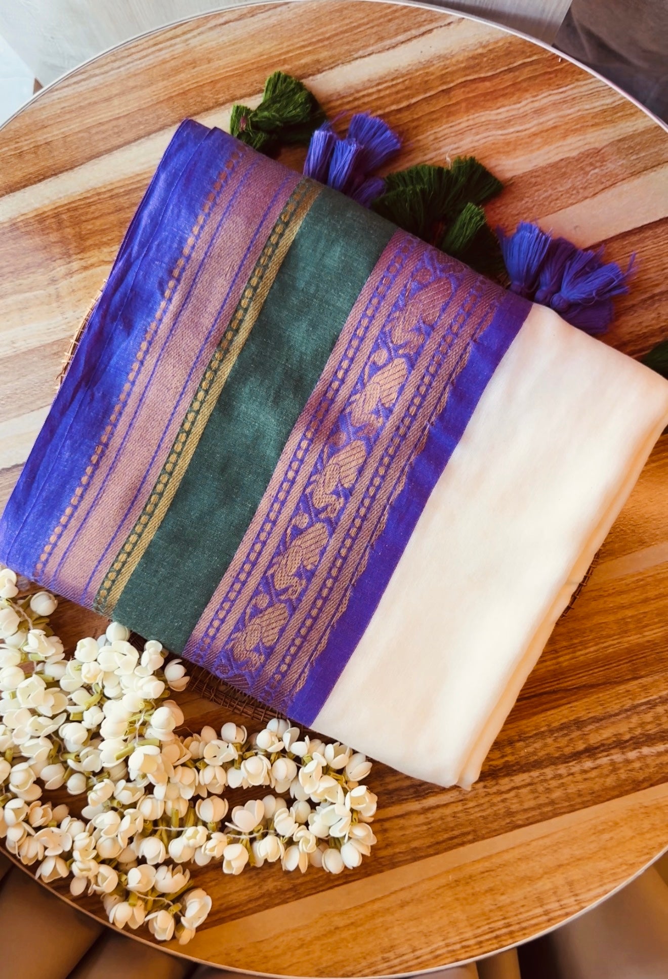Shankmuki Mul cotton Saree