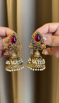 Ruby Pearl Heavy Jhumka