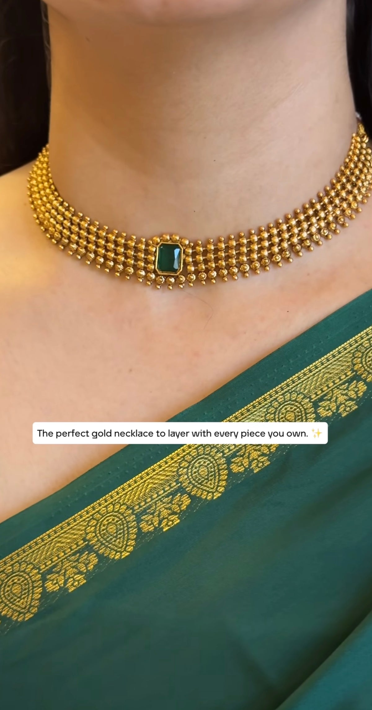 Anikha  Emerald Necklace with Earrings