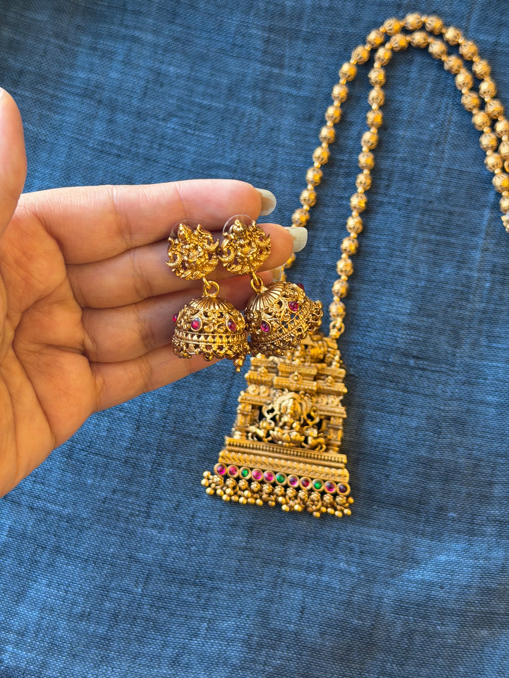 Temple Mini Haram with Jhumka