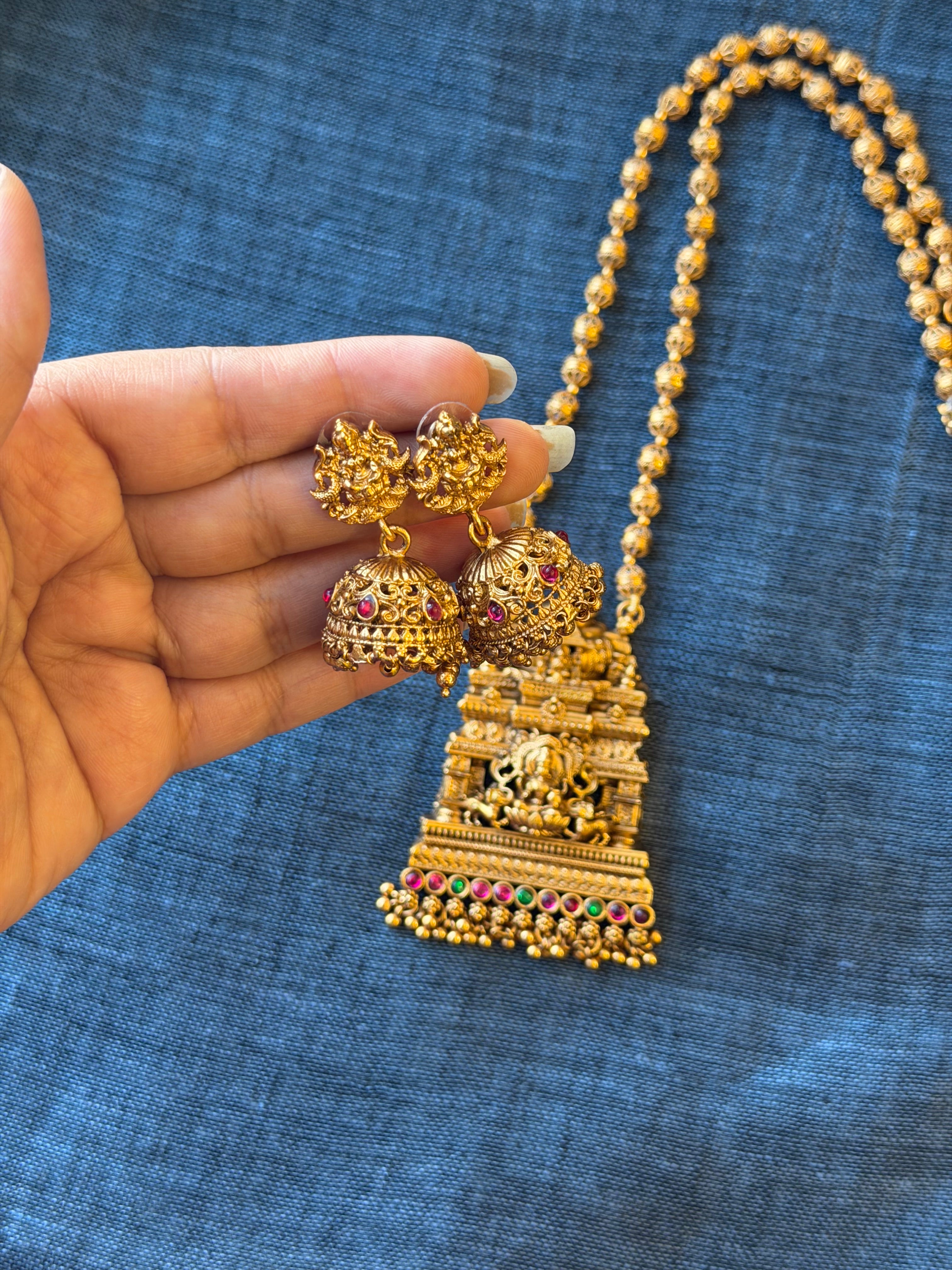 Temple Mini Haram with Jhumka
