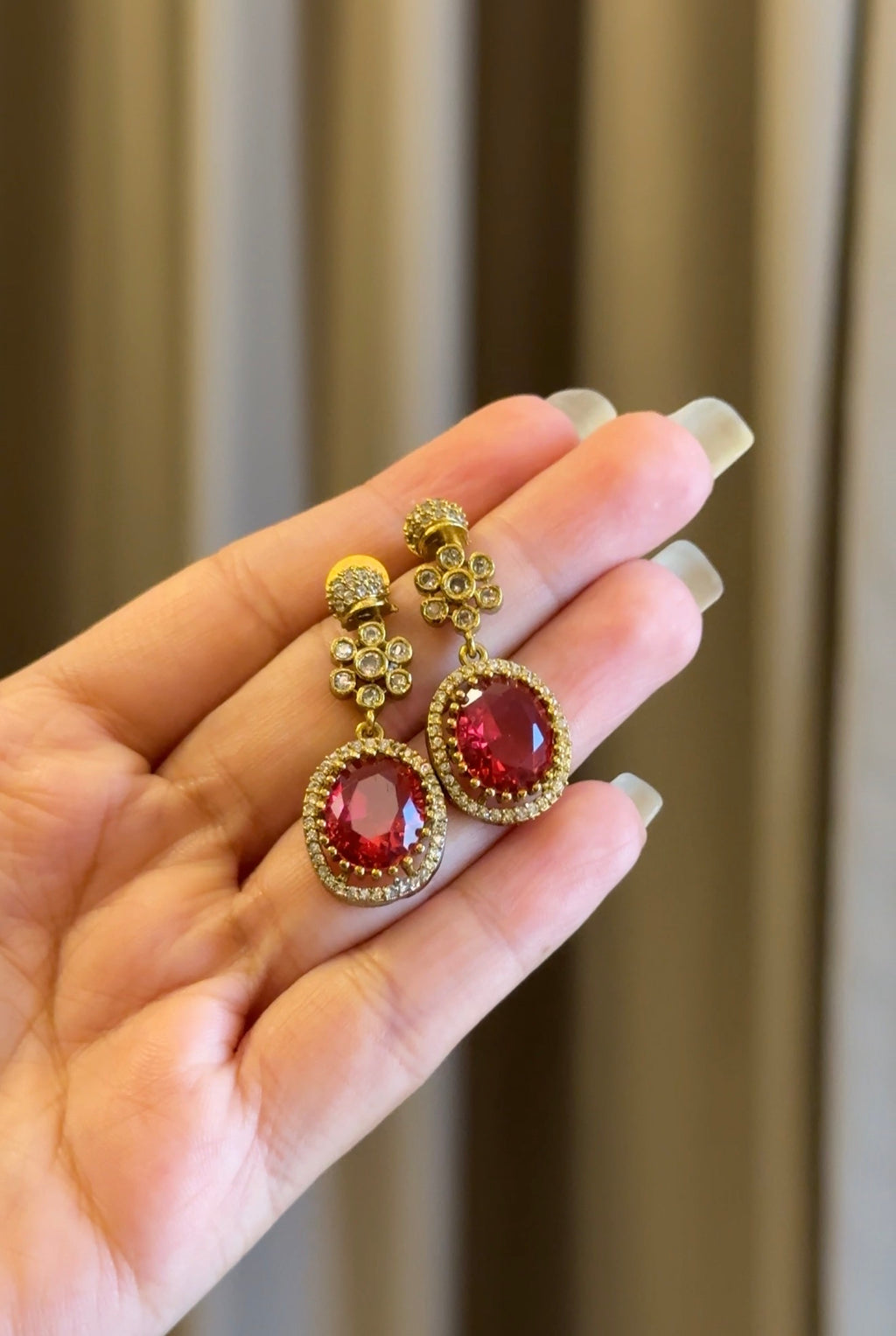 Emerald Ruby Necklace with Earrings