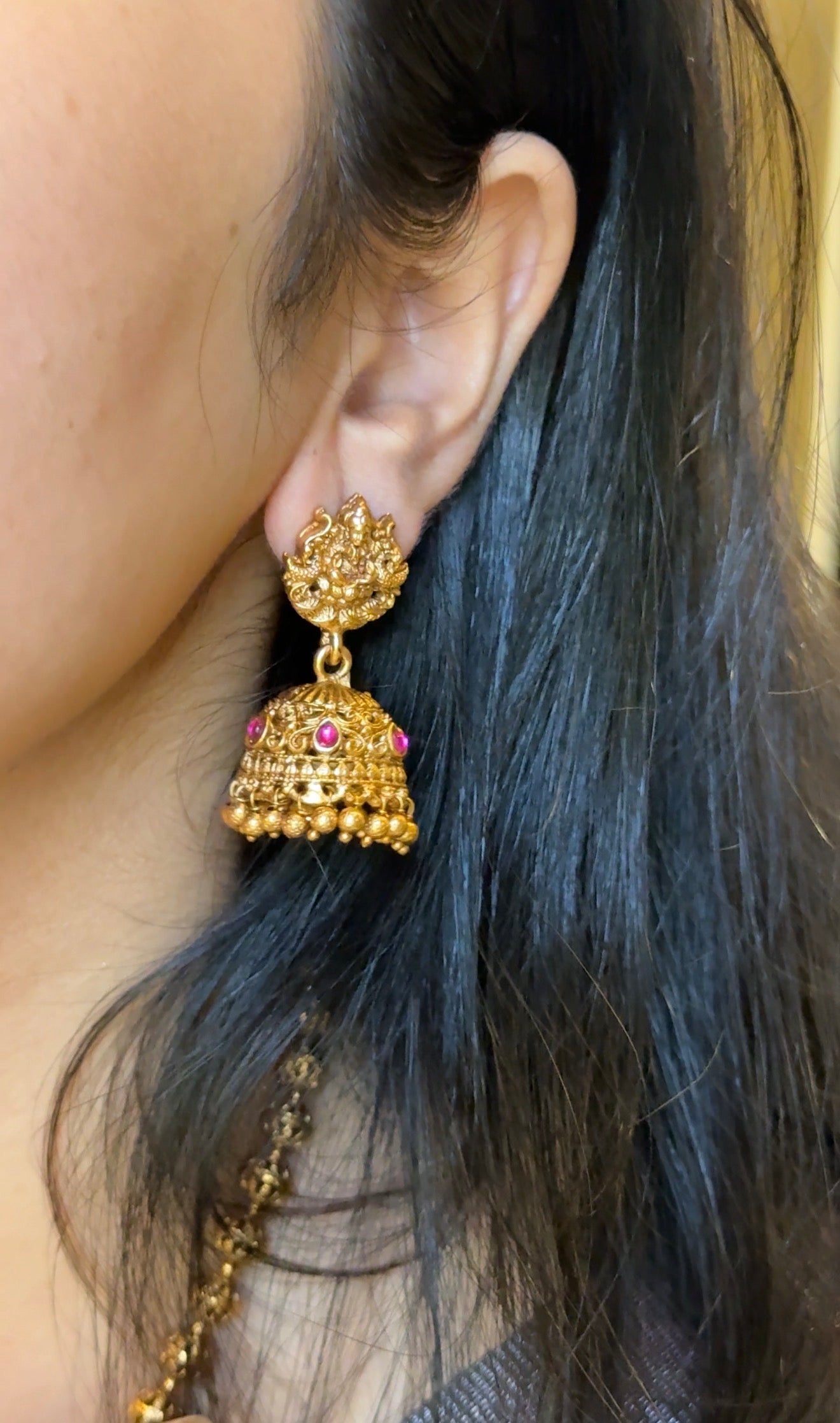 Premium Temple Haram with Jhumka