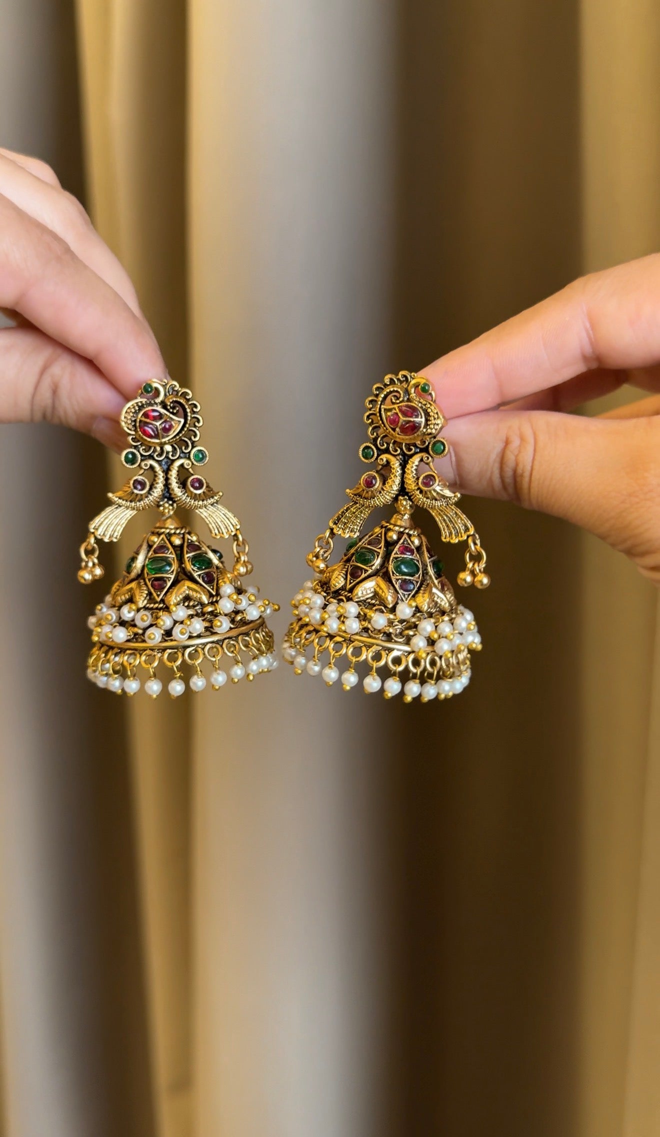 Antique heavy work Jhumka